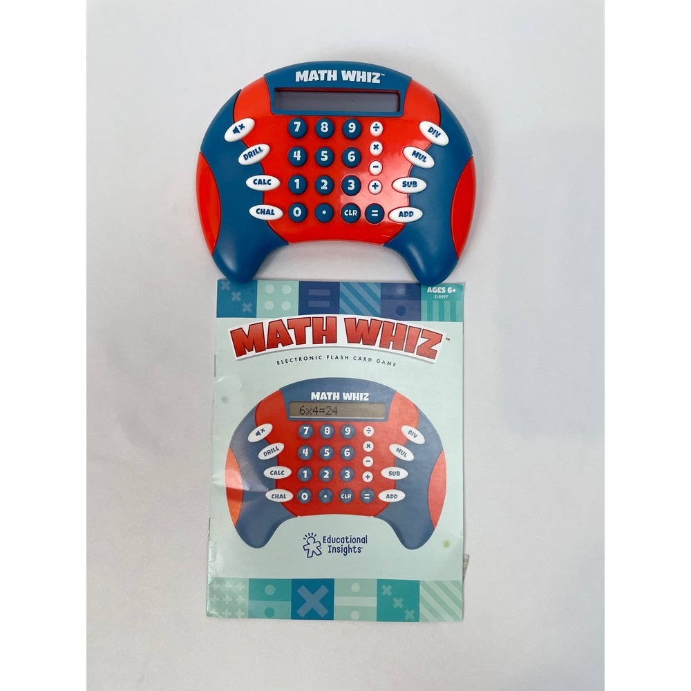 Math Wiz Electronic Flash Card‎ Game Add Subtract Multiply Divide Educational